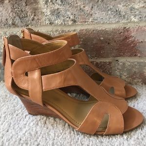 Nine West Tan Wedge Sandals